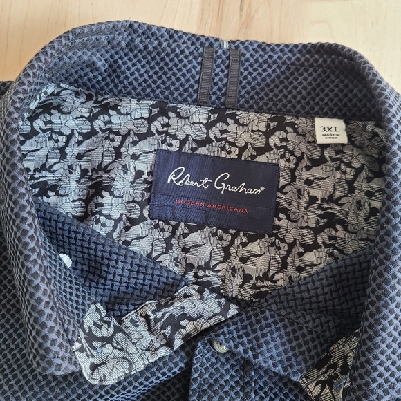 Robert Graham Navy Geometric Button Down Shirt - Picture 5 of 10
